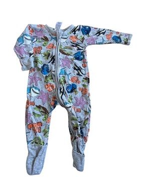 Bonds Gray Ocean Creature Zip-Up Footed Pajamas